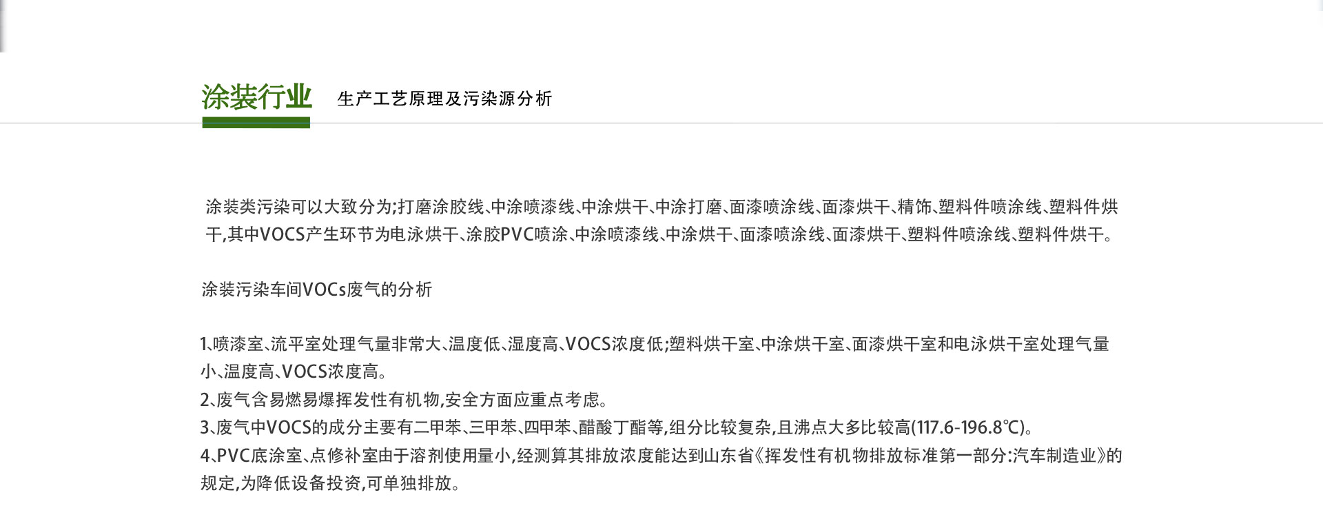 塗裝行業VOCs廢（fèi）氣治理設備